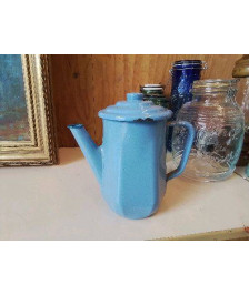 CAFETIÈRE EN TAULE ÉMAILLÉ BLEU 