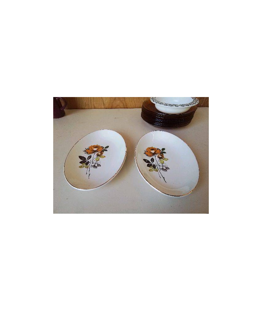 PAIRE DE RAVIER SARGUEMINES MOTIF FLORAL 