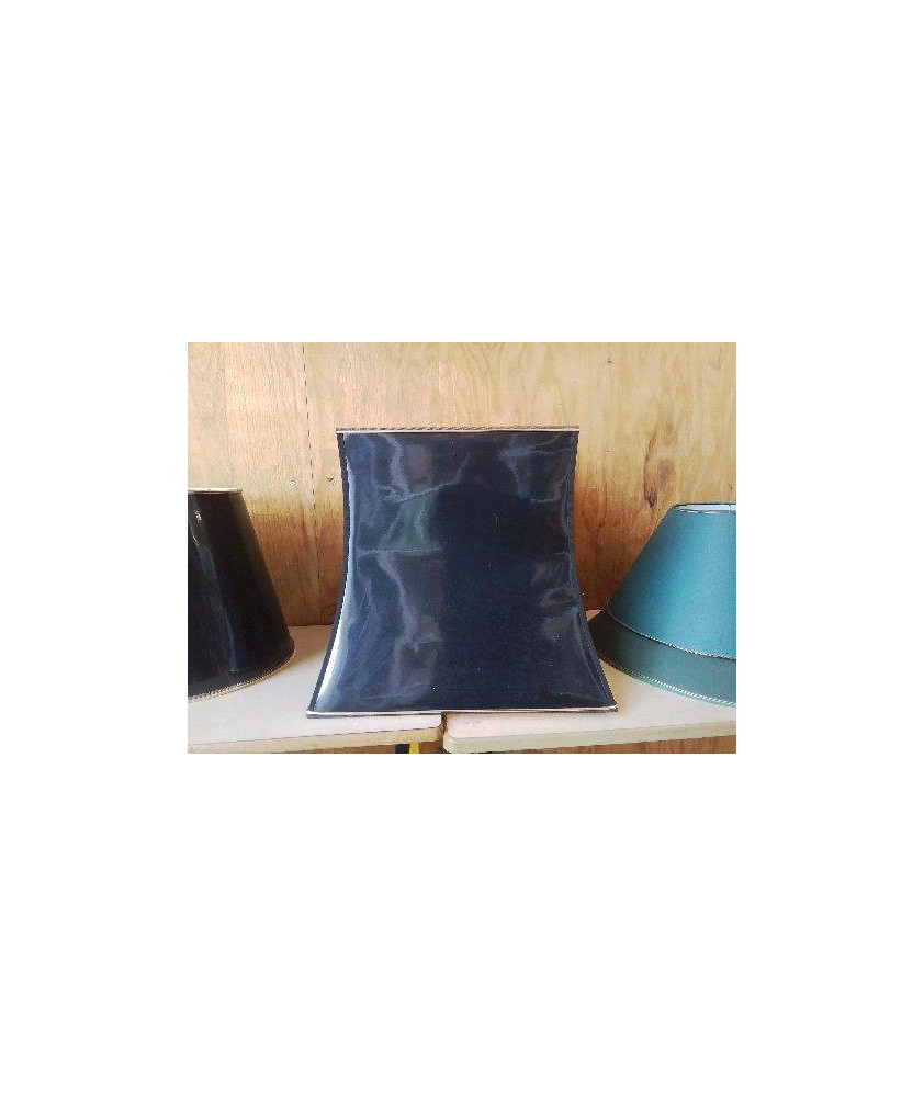 ABAJOUR NOIR RECTANGULAIRE BORDURE DORÉ 
