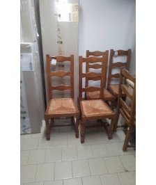 LOT DE 4 CHAISES PAILLEES 
