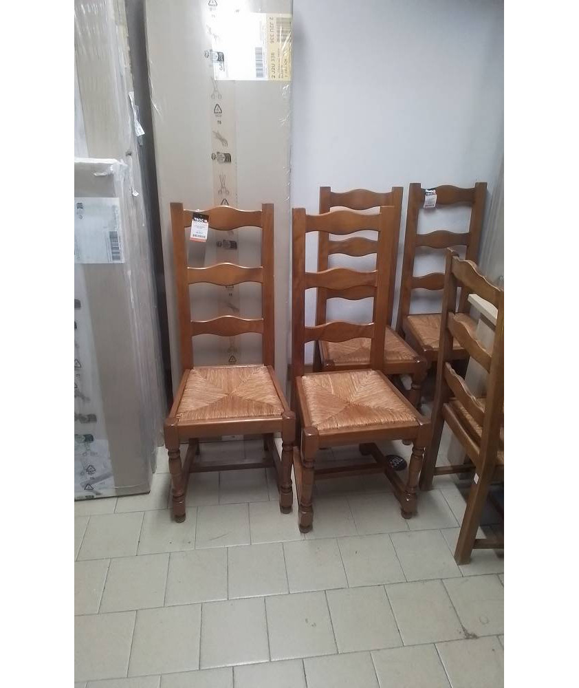 LOT DE 4 CHAISES PAILLEES 