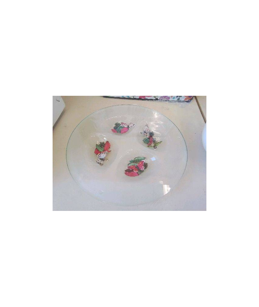 PLATEAU EN VERRE PAPILLON 