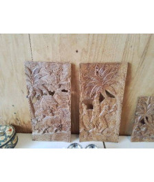 DECORATION MURALE SCULPTÉ EN BOIS MADAGASCAR 