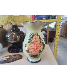 VASE MOTIF FLORAL CERAMIQUE VALLAURIS 