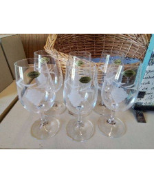 LOT DE 6 VERRE À CHAMPAGNE EN CRISTAL MOTIF RAISINS 