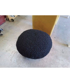 POUF NOIR GALET LAINE 
