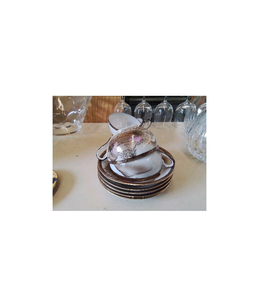 TASSE PORCELAINE FINE MOTIF ASIATIQUE 