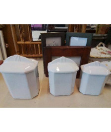 LOT DE 3 POT BLANC 