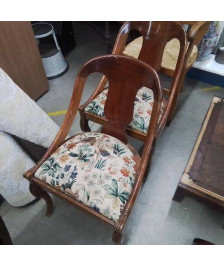 PAIRE DE CHAISES GONDOLE ASSISE TISSU OISEAU 
