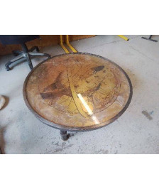 TABLE BASSE RONDE PLATEAU EN VERRE GLOBE