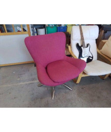 FAUTEUIL TISSU ROSE PIVOTANT 