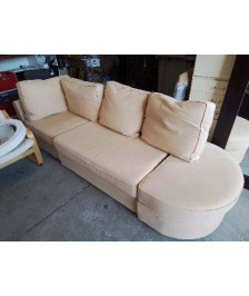 CANAPÉ DROIT 4/5 PLACES TISSU BEIGE