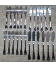 SERVICE A POISSON 24 PIECES CHRISTOFLE MODELE TALISMAN METAL ARGENTÉ LAQUE