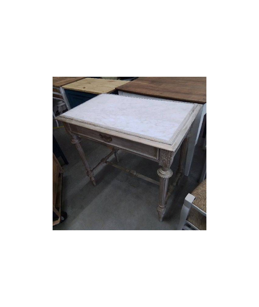 TABLE D’APPOINT STYLE LOUIS XVI DESSUS MARBRE