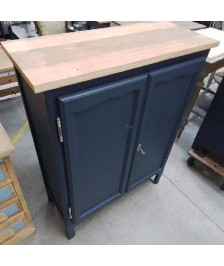 MEUBLE D’APPOINT 2 PORTES PEINT BLEU