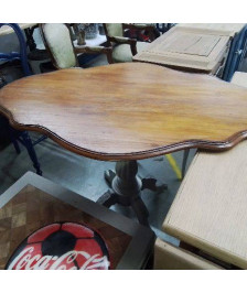 TABLE VIOLON PEINTE GRISE ET BOIS