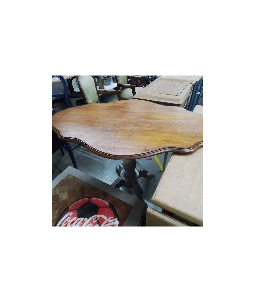 TABLE VIOLON PEINTE GRISE ET BOIS