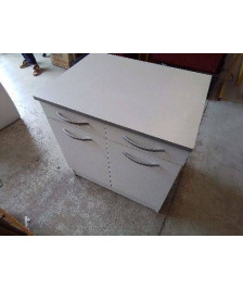 MEUBLE DE CUISINE GRIS ET BLANC 