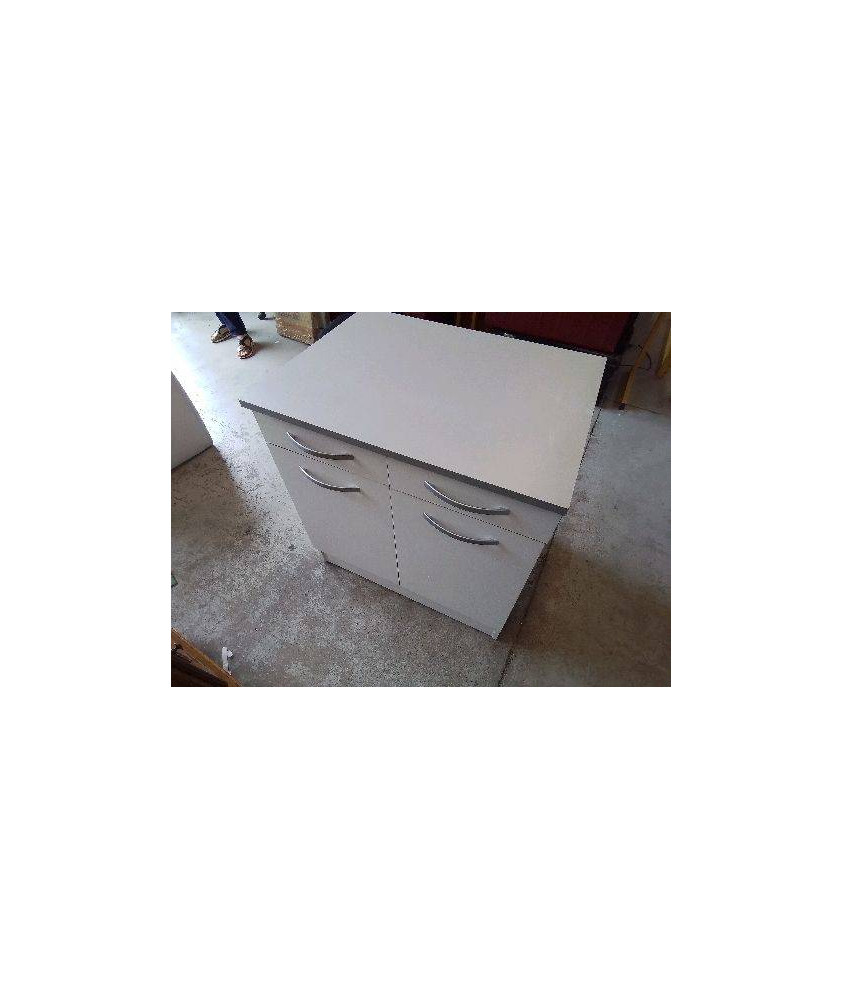 MEUBLE DE CUISINE GRIS ET BLANC 