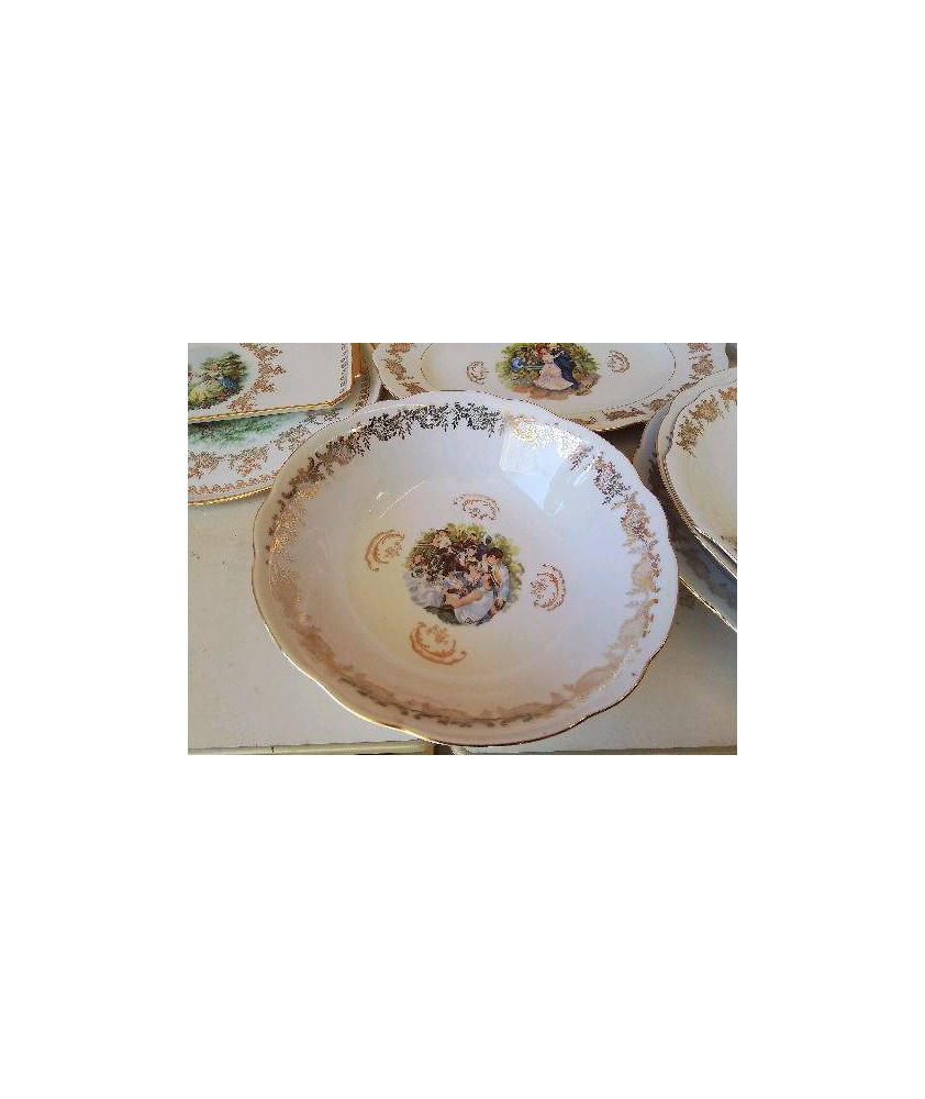 SALADIER MOTIF RENOIR BORDURES DORÉ 