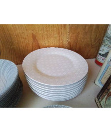 ASSIETTE PLATES GRISE AVEC PETIT MOTIF