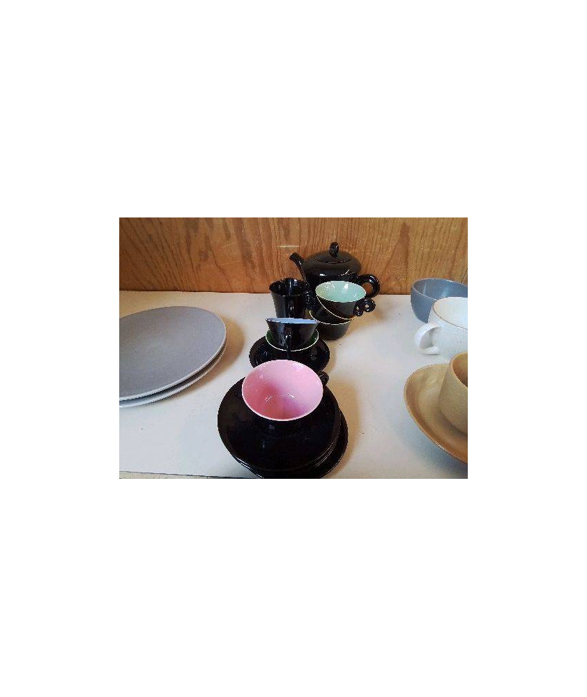 SERVICE À CAFÉ NOIR COLORÉ 