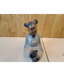 STATUETTE EN BOIS FEMME JAPONNAISES 