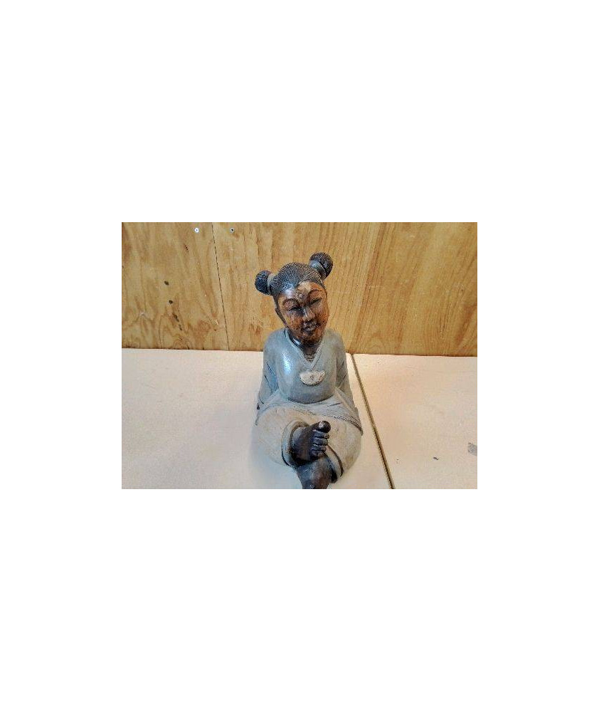 STATUETTE EN BOIS FEMME JAPONNAISES 