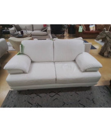 CANAPE 2P CUIRE BLANC