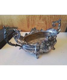 JARDINIÈRE DE TABLE EN METAL ARGENTÉ 
