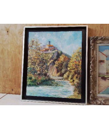 PEINTURE SUR BOIS ’ LES MONTAGNES AUVERGNATES’