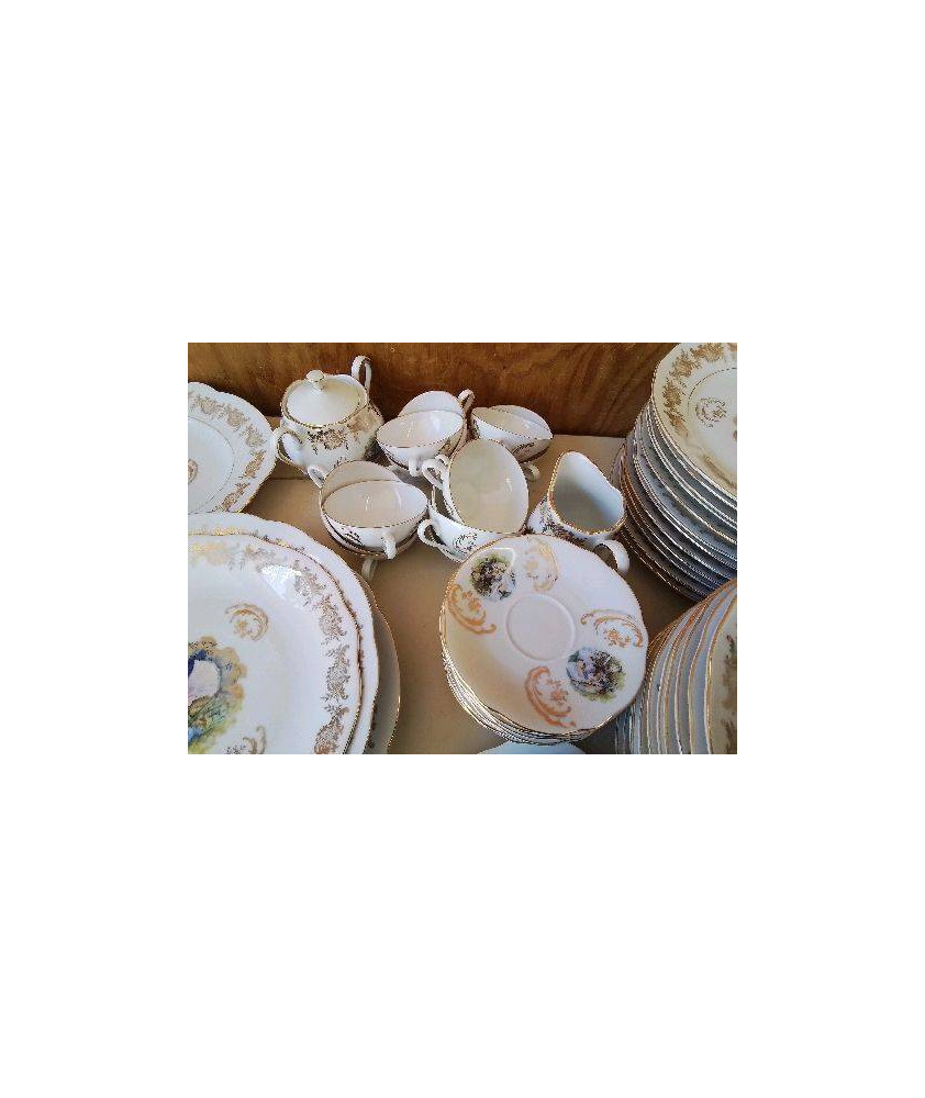 PETIT SERVICE À CAFÉ MOTIF RENOIR BORDURES DORÉ 