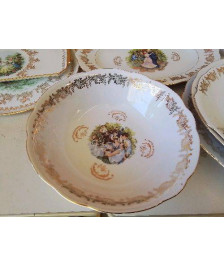 SALADIER MOTIF RENOIR BORDURES DORÉ 