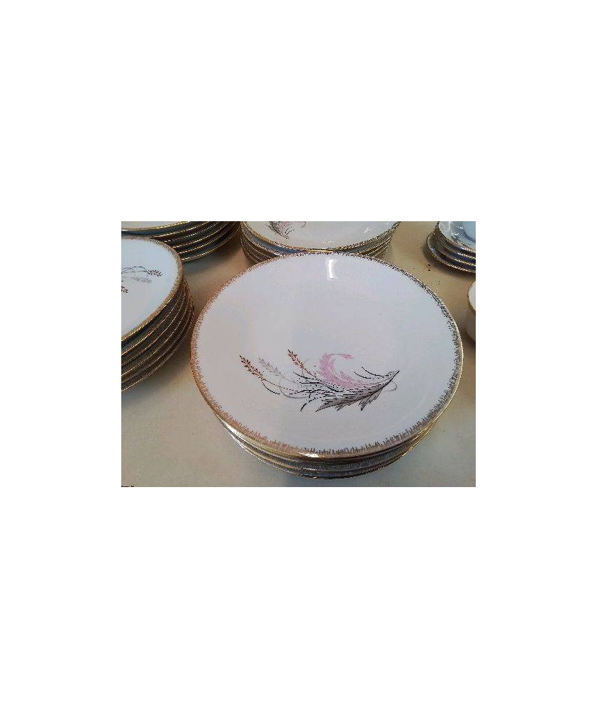 LOT DE 6 ASSIETTES EN PORCELAINE DE SOLOGNE