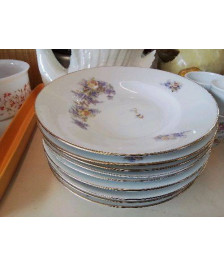 LOT DE 9 ASSIETTES EN PORCELAINE 