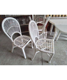 CHAISE EN ROTIN RELOUKER BLANC 