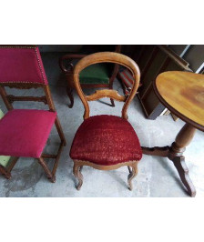 CHAISE STYLE LOUIS PHILIPPE ROUGE 
