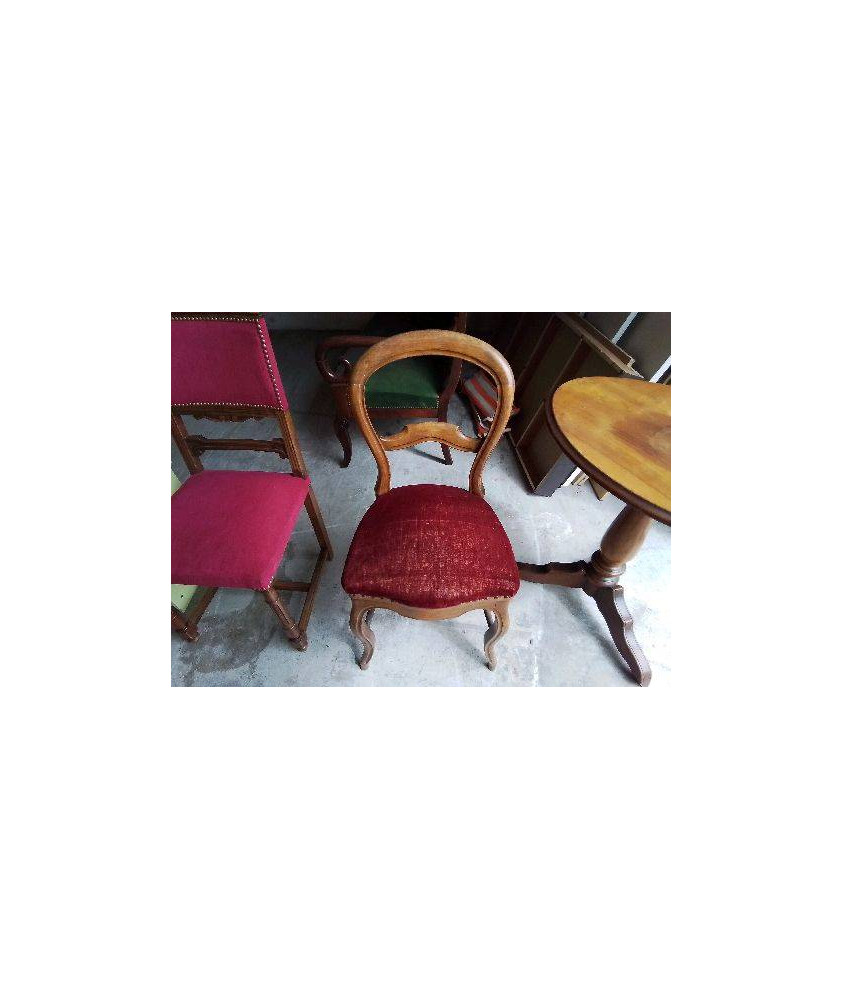 CHAISE STYLE LOUIS PHILIPPE ROUGE 
