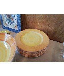 LOT DE 5 ASSIETTES PLATES ORANGE 