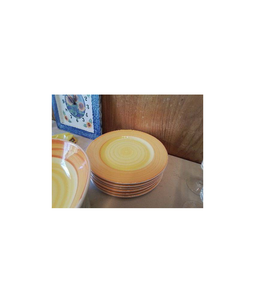 LOT DE 5 ASSIETTES PLATES ORANGE 