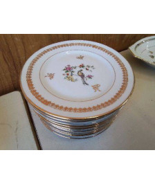 LOT DE 11 ASSIETTES A DESSERT EN PORCELAINE DE LIMOGE 