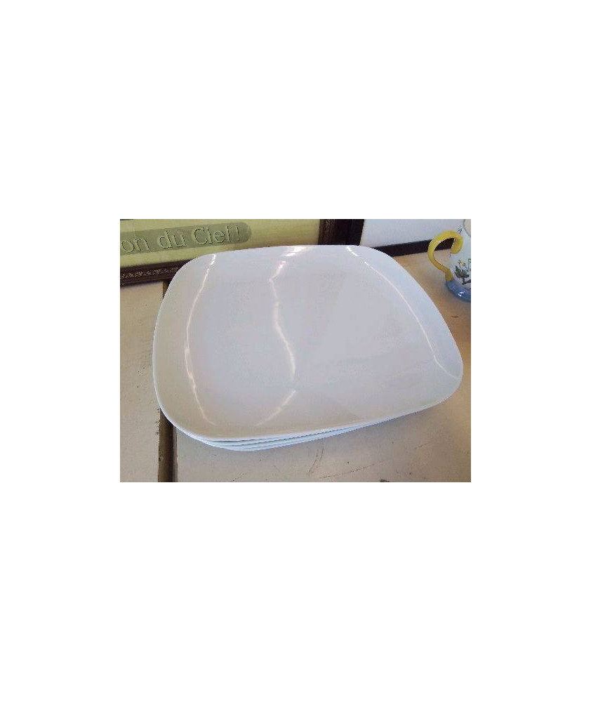 LOT DE 4 ASSIETTES RECTANGULAIRE 