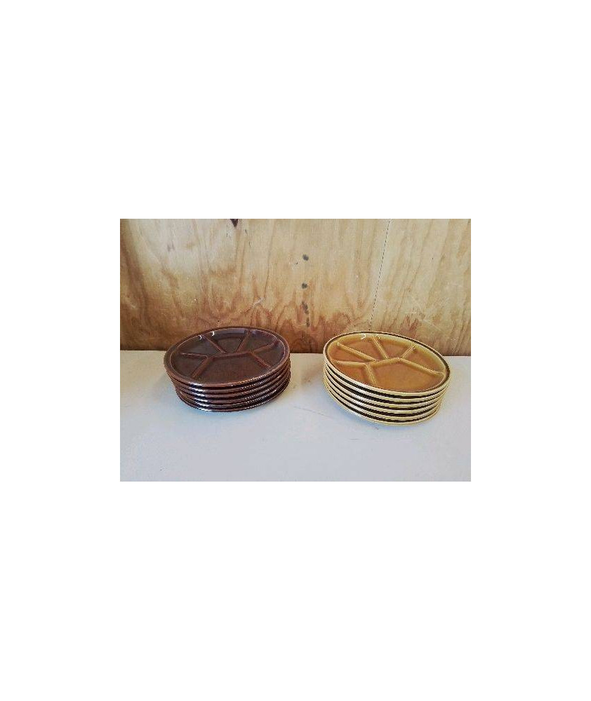 LOT DE 6 ASSIETTES À FONDUE 