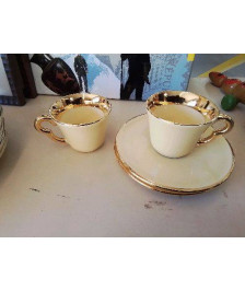 TASSE JAUNE AVEC SOUCOUPE 