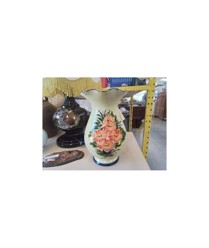 VASE MOTIF FLORAL CERAMIQUE VALLAURIS 