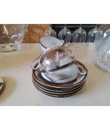 TASSE PORCELAINE FINE MOTIF ASIATIQUE 