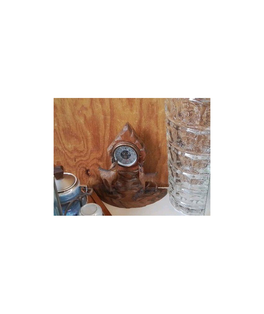 BAROMÈTRE BICHE EN BOIS