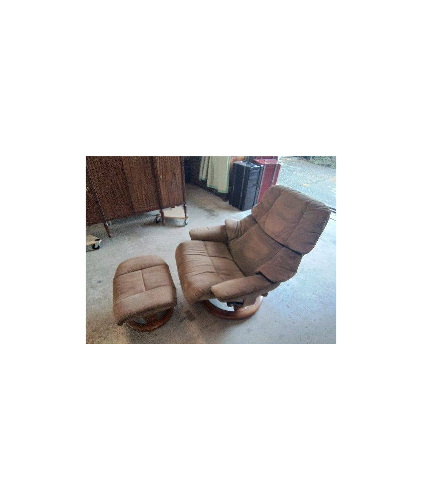 FAUTEUIL STRESSLESS TISSUS MARRON