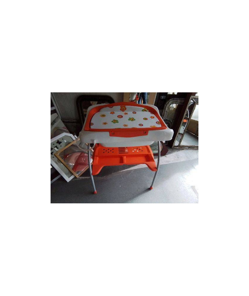TABLE À LANGER ORANGE MOTIF FLORAL 