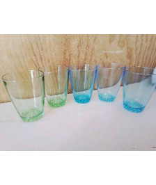LOT DE 5 VERRES COLORÉS